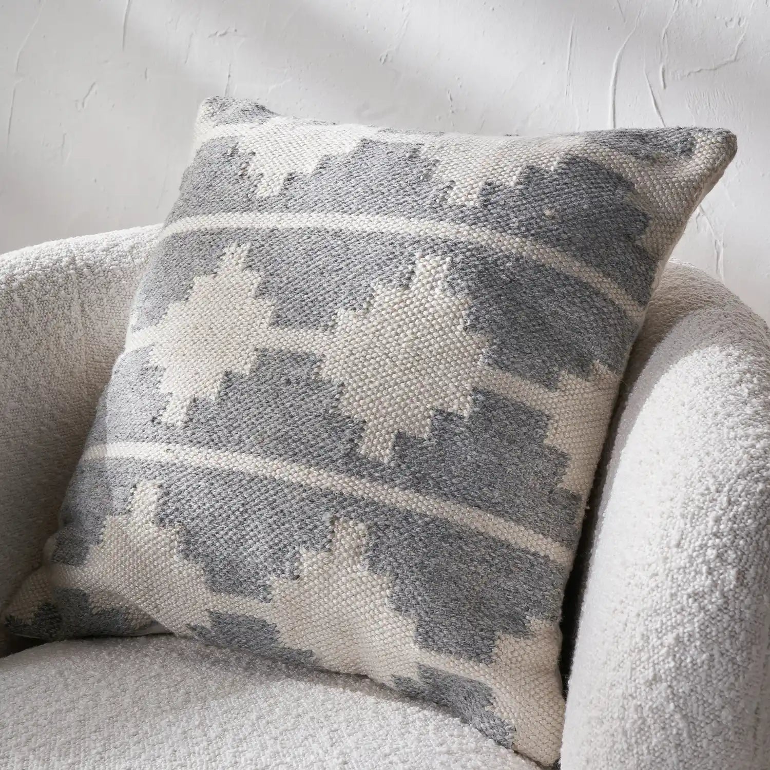 Grey White Aztec Inspired Outdoor Scatter Cushion 45x45cm Click Style