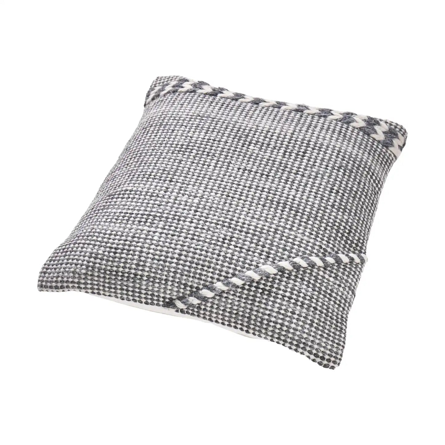 Grey & White Braided Outdoor Scatter Cushion 45x45cm – Click Style