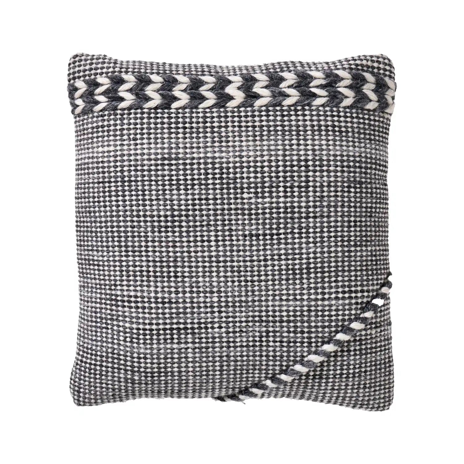 Grey & White Braided Outdoor Scatter Cushion 45x45cm – Click Style