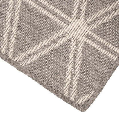 Grey & White Geometric Design Outdoor Rug 230x160cm – Click Style