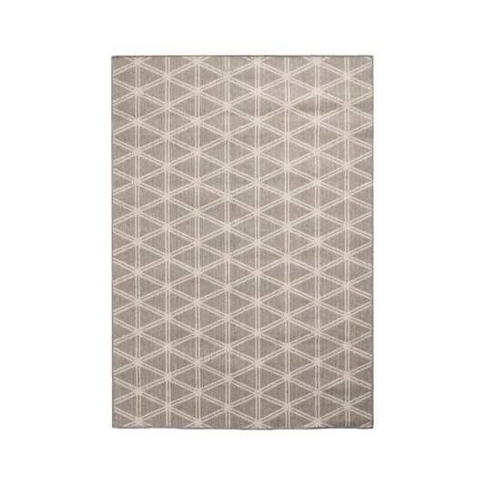 Grey & White Geometric Design Outdoor Rug 230x160cm – Click Style
