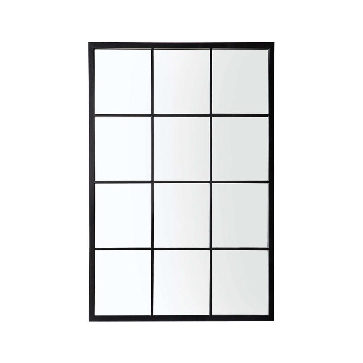 Hampstead Large Rectangular Black Metal Garden Window Mirror 120x80x2cm– Click Style