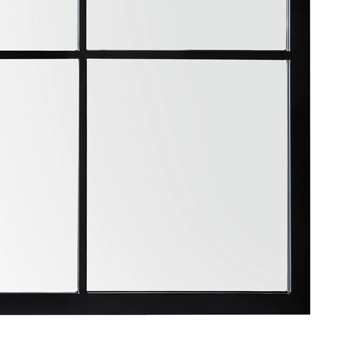 Hampstead Large Rectangular Black Metal Garden Window Mirror 120x80x2cm– Click Style