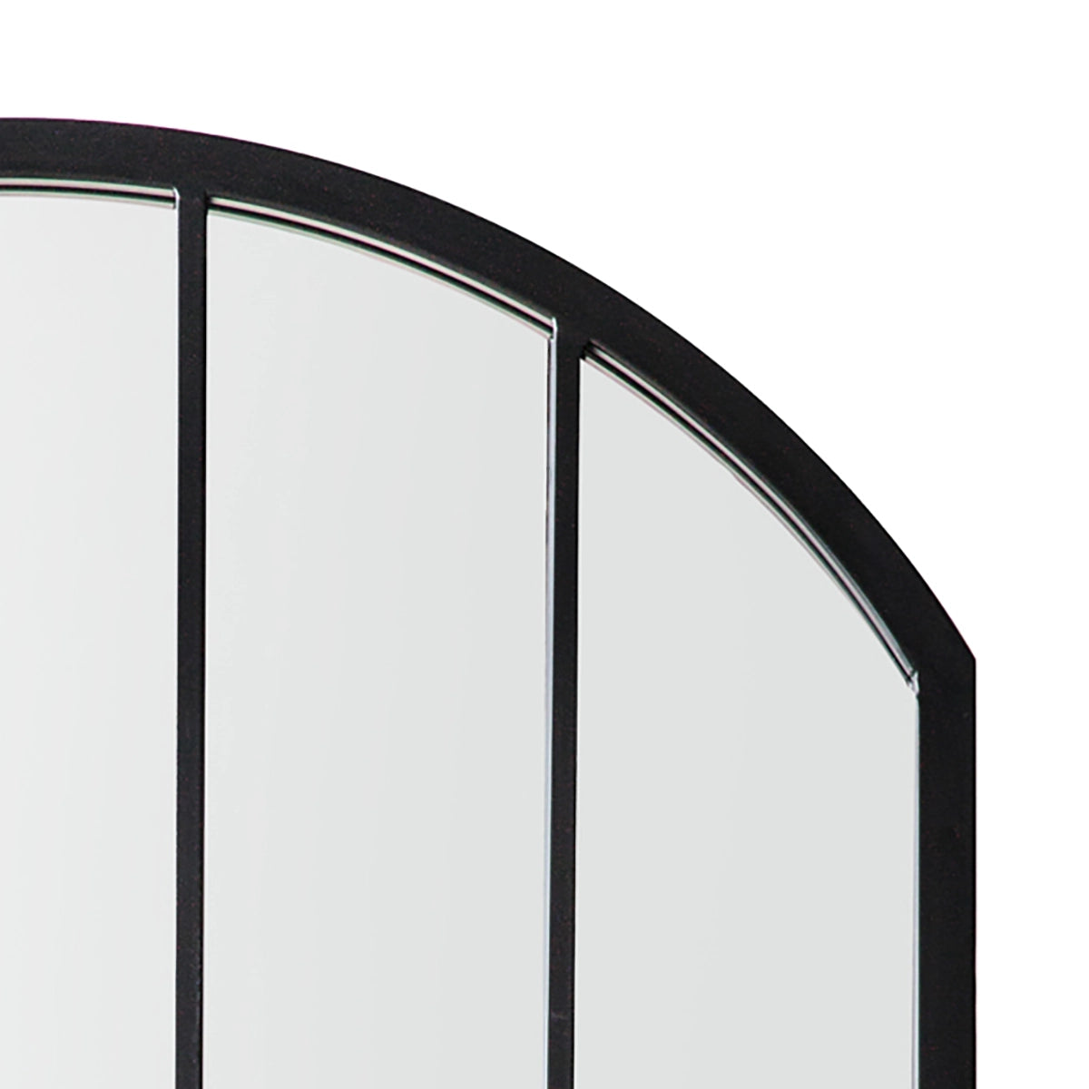 Harrogate Large Arch Black Metal Framed Garden Window Mirror 140x65x2cm– Click Style