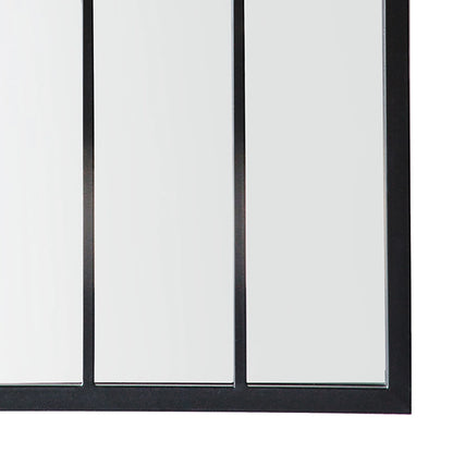 Harrogate Large Arch Black Metal Framed Garden Window Mirror 140x65x2cm– Click Style