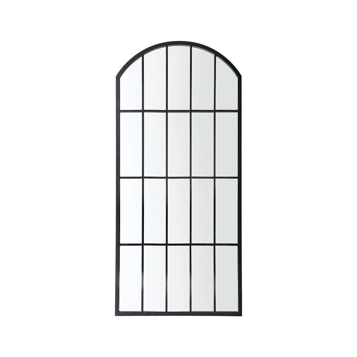 Harrogate Large Arch Black Metal Framed Garden Window Mirror 140x65x2cm– Click Style