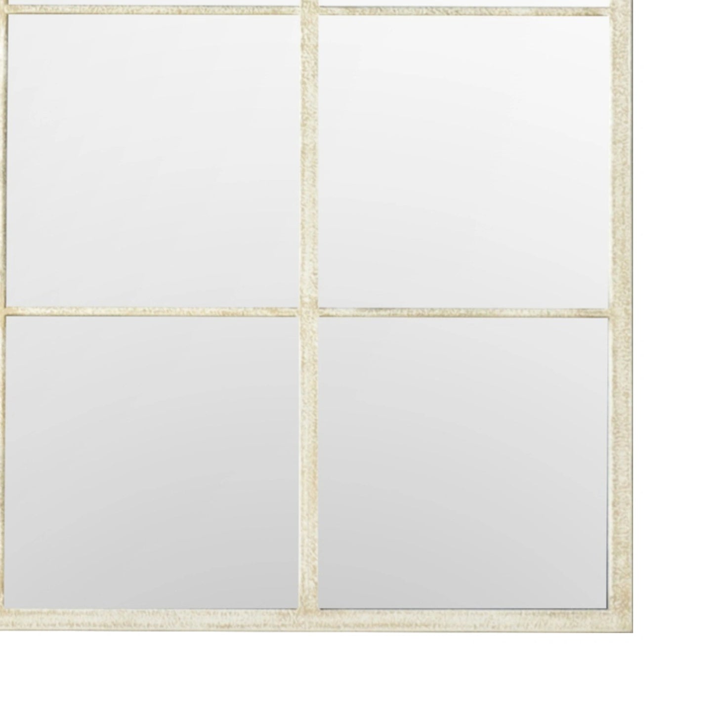 Large Arched Distressed White Metal Window Wall Mirror 95x76x2cm – Click Style