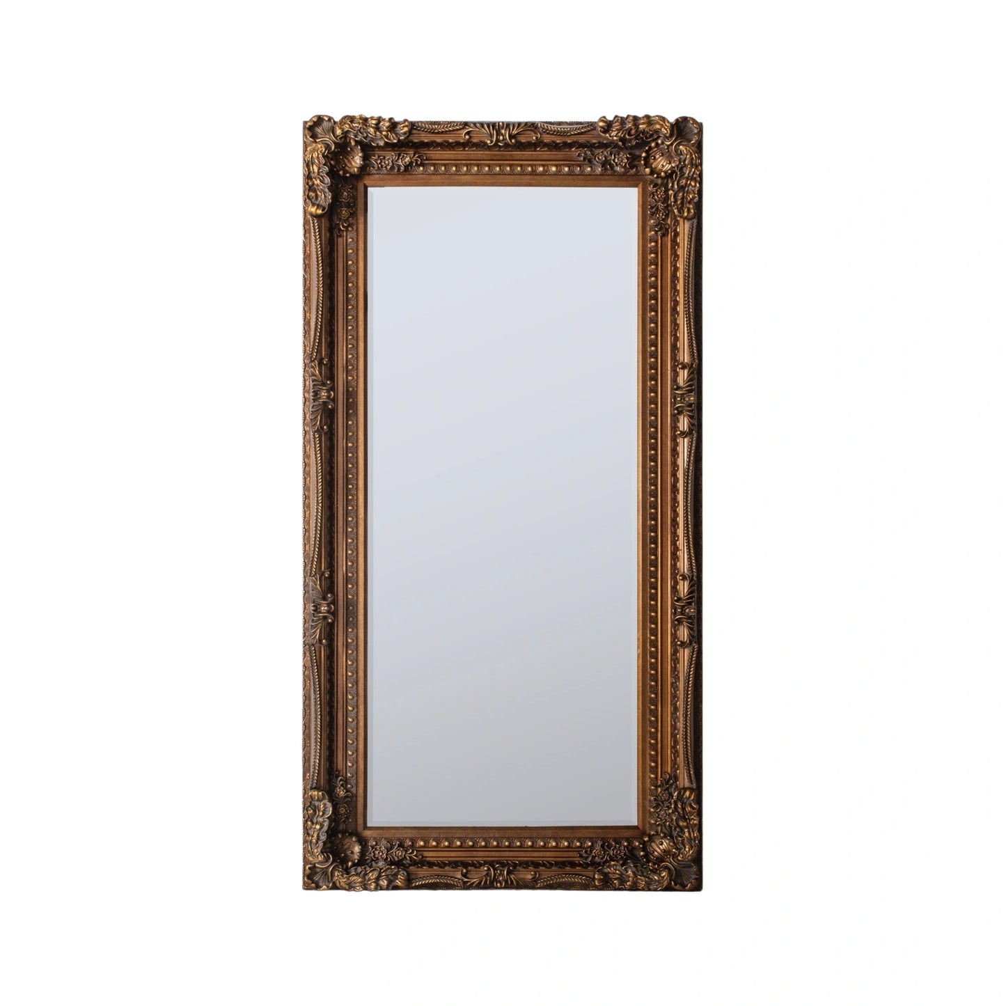 Large Baroque Rectangular Gold Leaner Mirror 175.5x89.5x9.5cm – Click Style