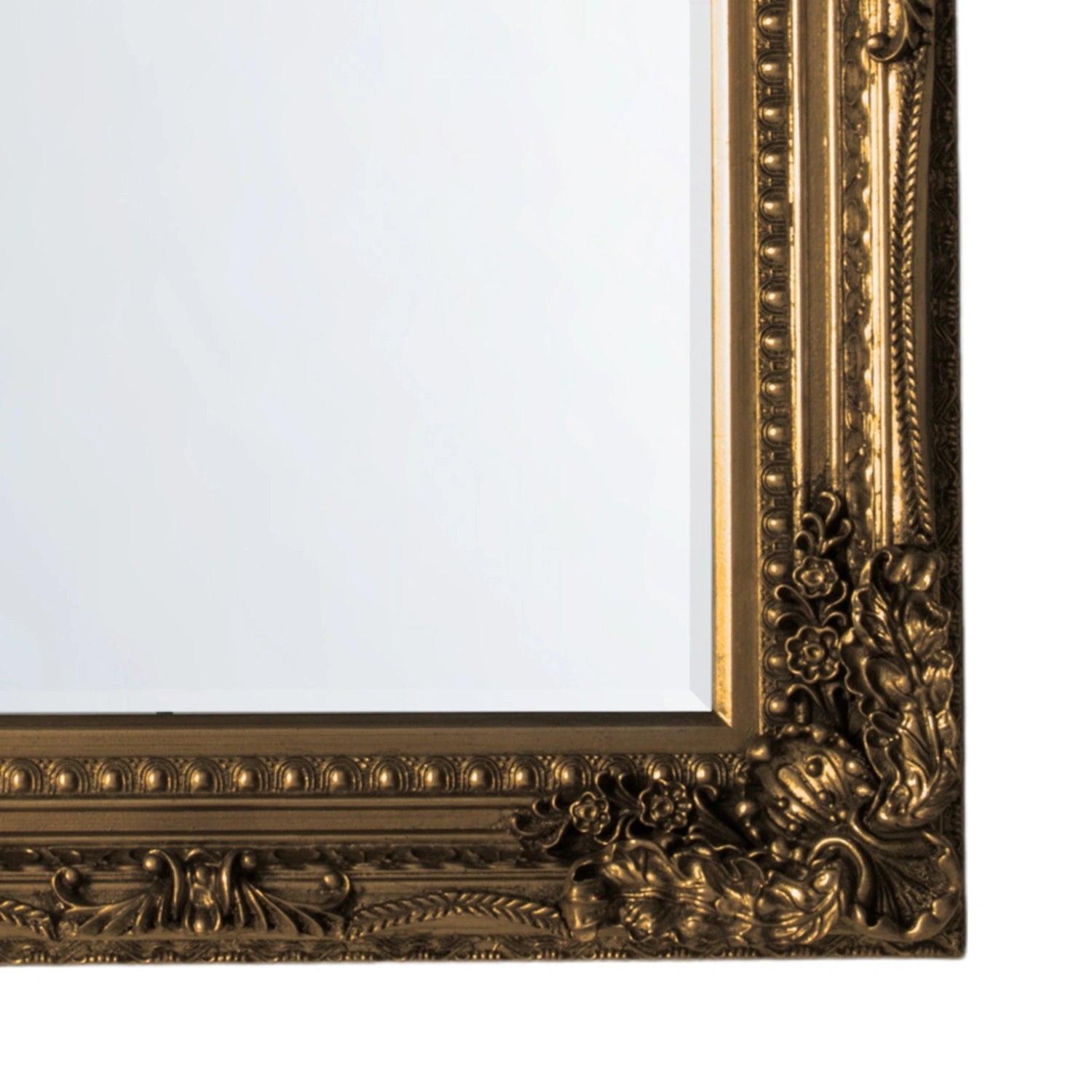 Large Baroque Rectangular Gold Wall Mirror 120x89.5x9.5cm – Click Style