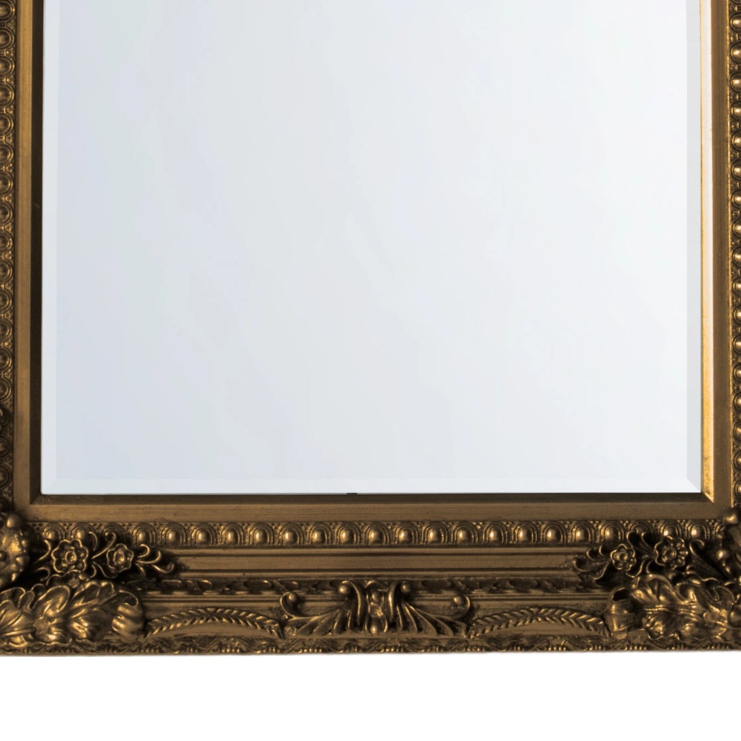 Large Baroque Rectangular Gold Wall Mirror 120x89.5x9.5cm – Click Style