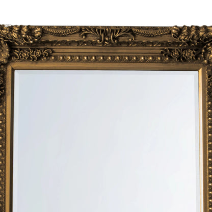 Large Baroque Rectangular Gold Wall Mirror 120x89.5x9.5cm – Click Style