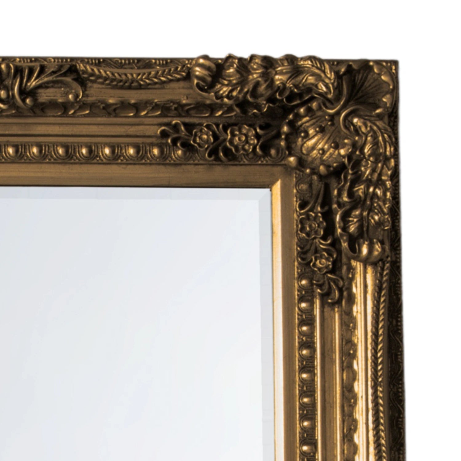 Large Baroque Rectangular Gold Wall Mirror 120x89.5x9.5cm – Click Style