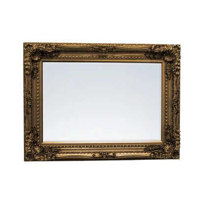 Large Baroque Rectangular Gold Wall Mirror 120x89.5x9.5cm – Click Style