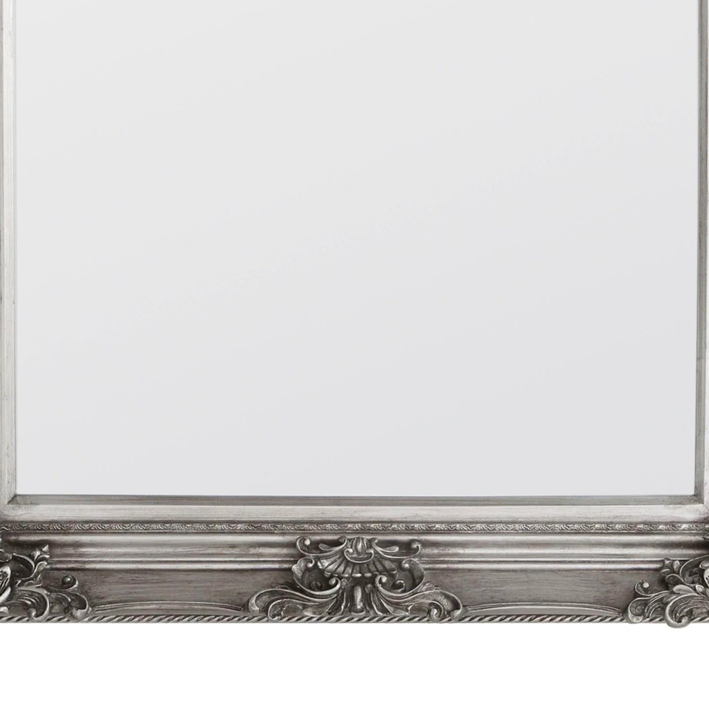 Large Baroque Rectangular Pewter Wall Mirror 122x92x7.5cm – Click Style