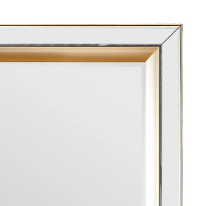 Large Bevelled Glass & Gold Inlay Framed Rectangular Wall Mirror 109.5x79x3cm – Click Style