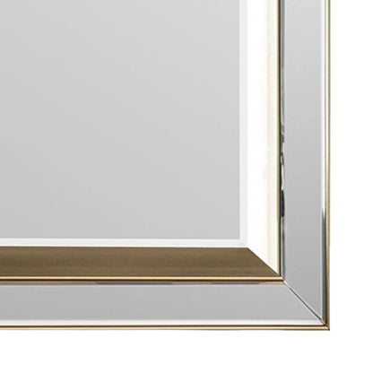 Large Bevelled Glass & Gold Inlay Framed Rectangular Wall Mirror 109.5x79x3cm – Click Style