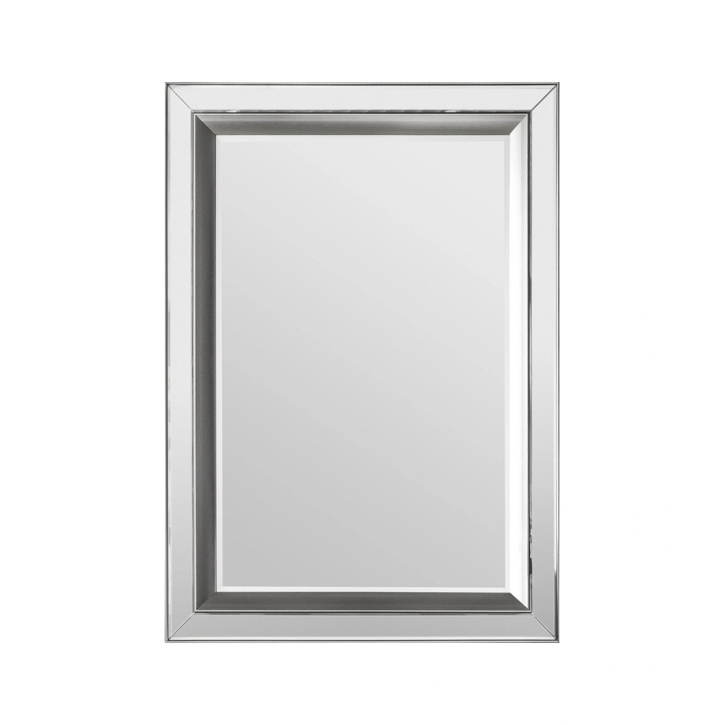 Large Bevelled Glass & Silver Inlay Framed Rectangular Wall Mirror 109.5x79.5x3cm – Click Style