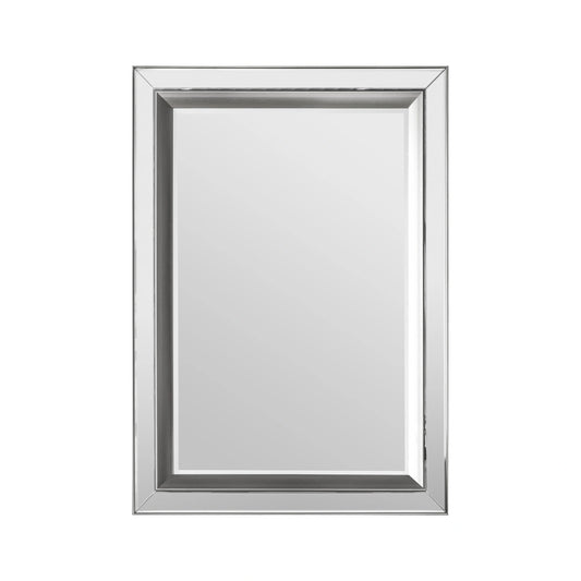 Large Bevelled Glass & Silver Inlay Framed Rectangular Wall Mirror 109.5x79.5x3cm – Click Style