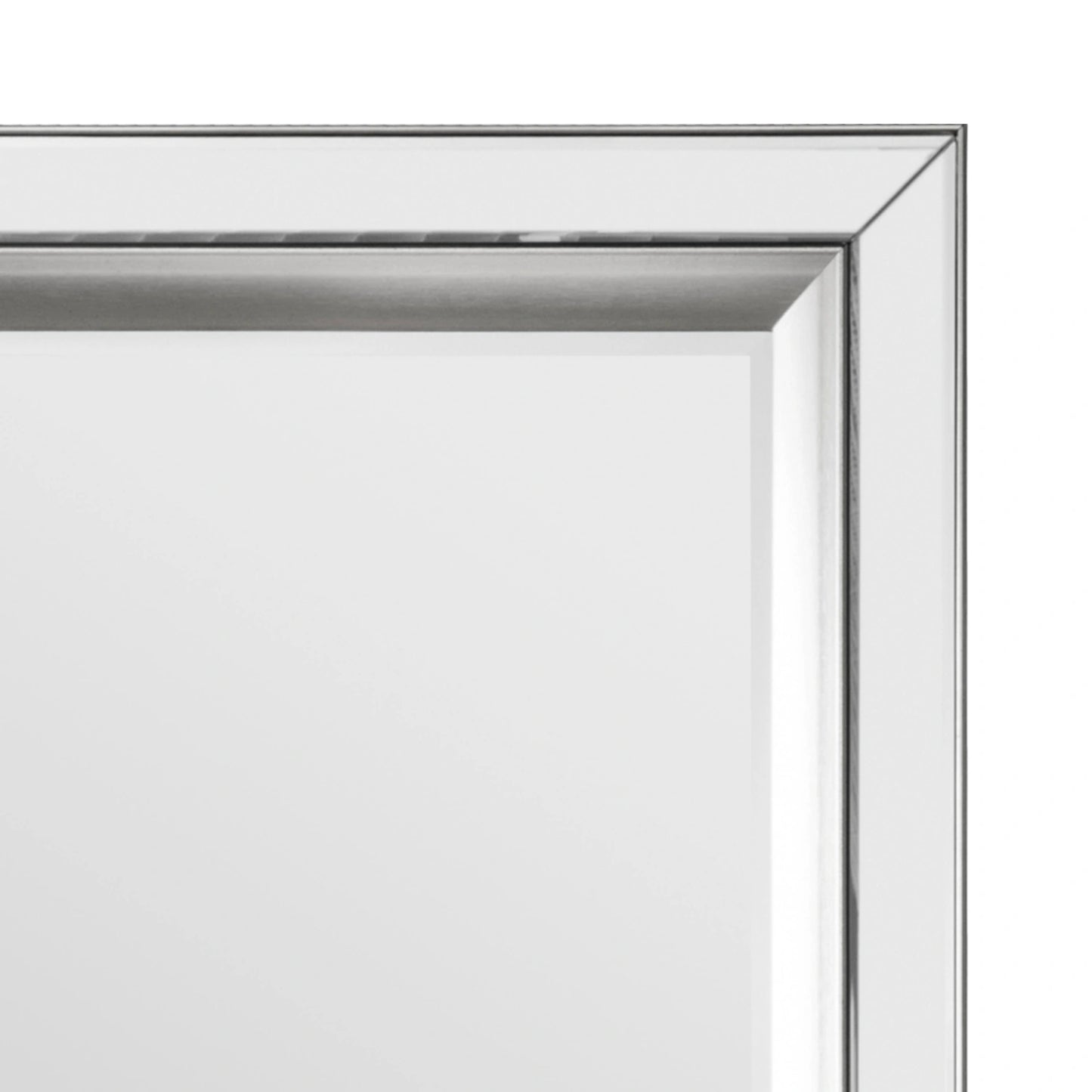 Large Bevelled Glass & Silver Inlay Framed Rectangular Wall Mirror 109.5x79.5x3cm – Click Style