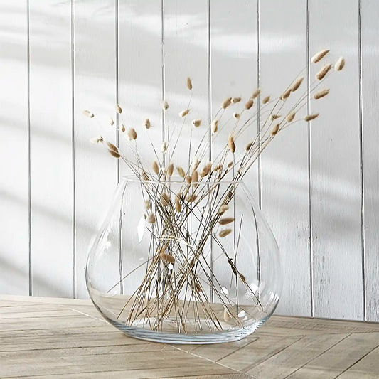 Large Clear Glass Wide Neck Globe Vase – Click Style
