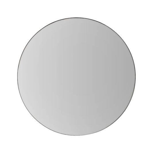 Large Contemporary Round Black Thin Framed Wall Mirror 100x2cm – Click Style