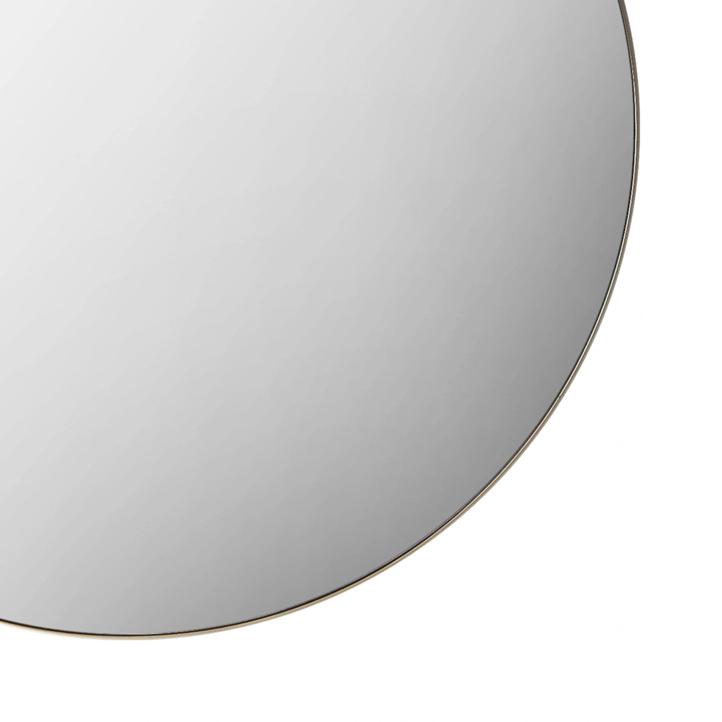 Large Contemporary Round Champagne Thin Framed Wall Mirror 100x2cm – Click Style