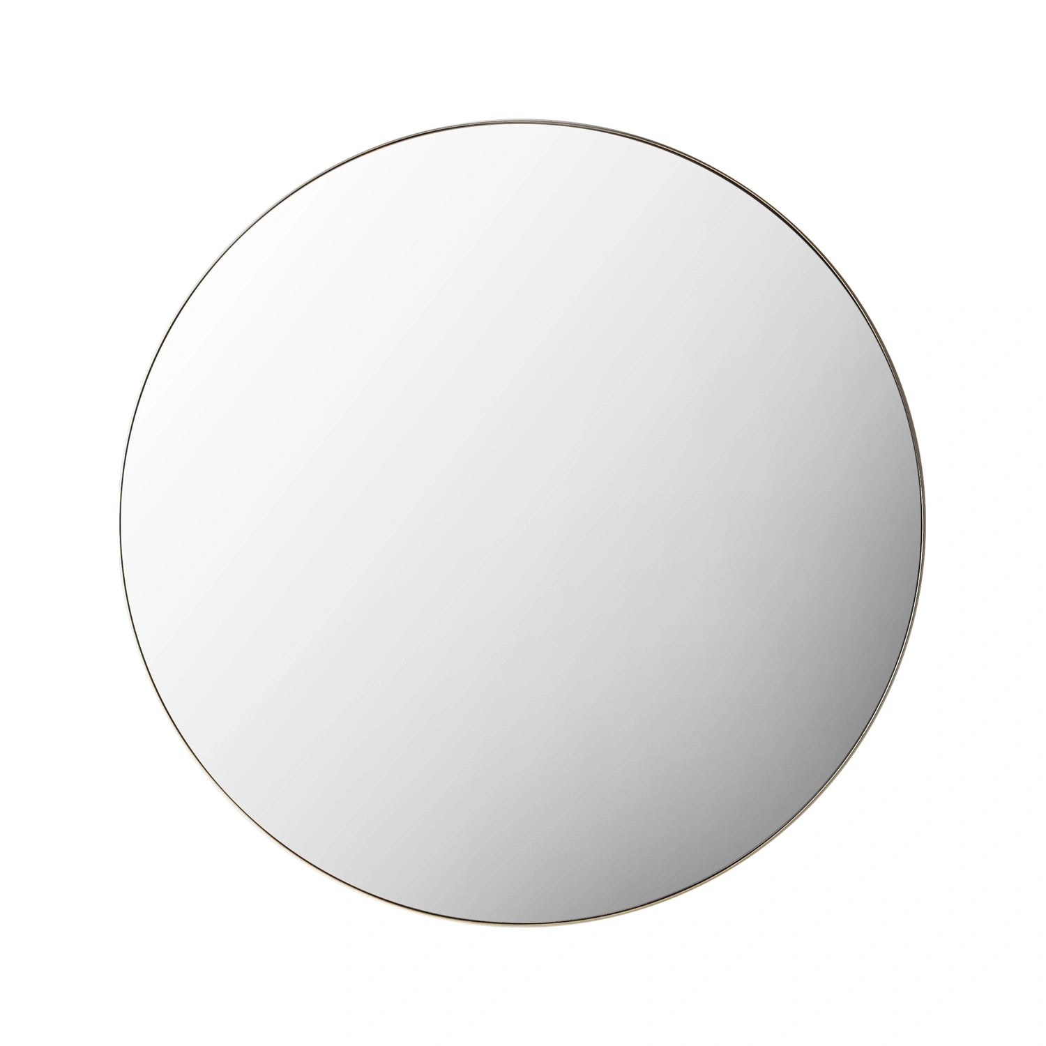 Large Contemporary Round Champagne Thin Framed Wall Mirror 100x2cm – Click Style