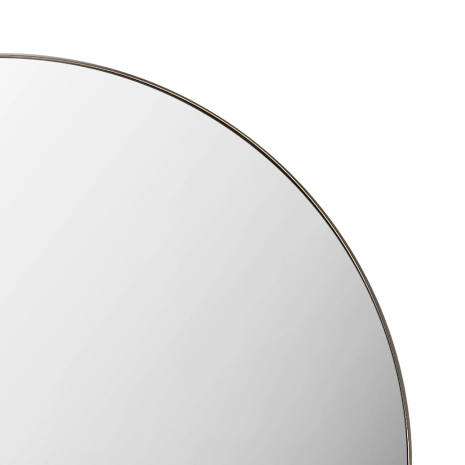 Large Contemporary Round Champagne Thin Framed Wall Mirror 100x2cm – Click Style