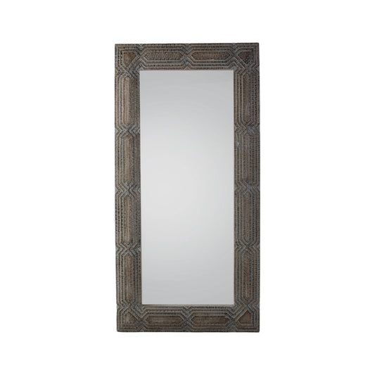 Large Decorative Greywashed Wood Effect Leaner Mirror 180x90x9cm – Click Style