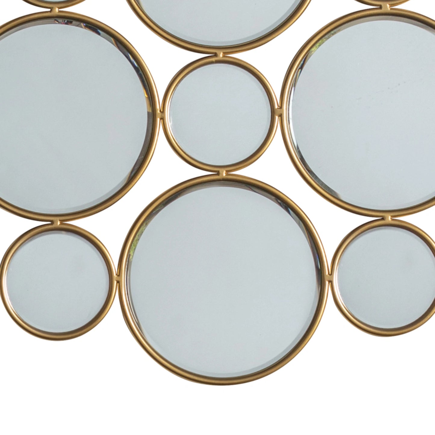 Large Decorative Multi Gold Framed Circles Wall Mirror 91x91x0.8cm – Click Style