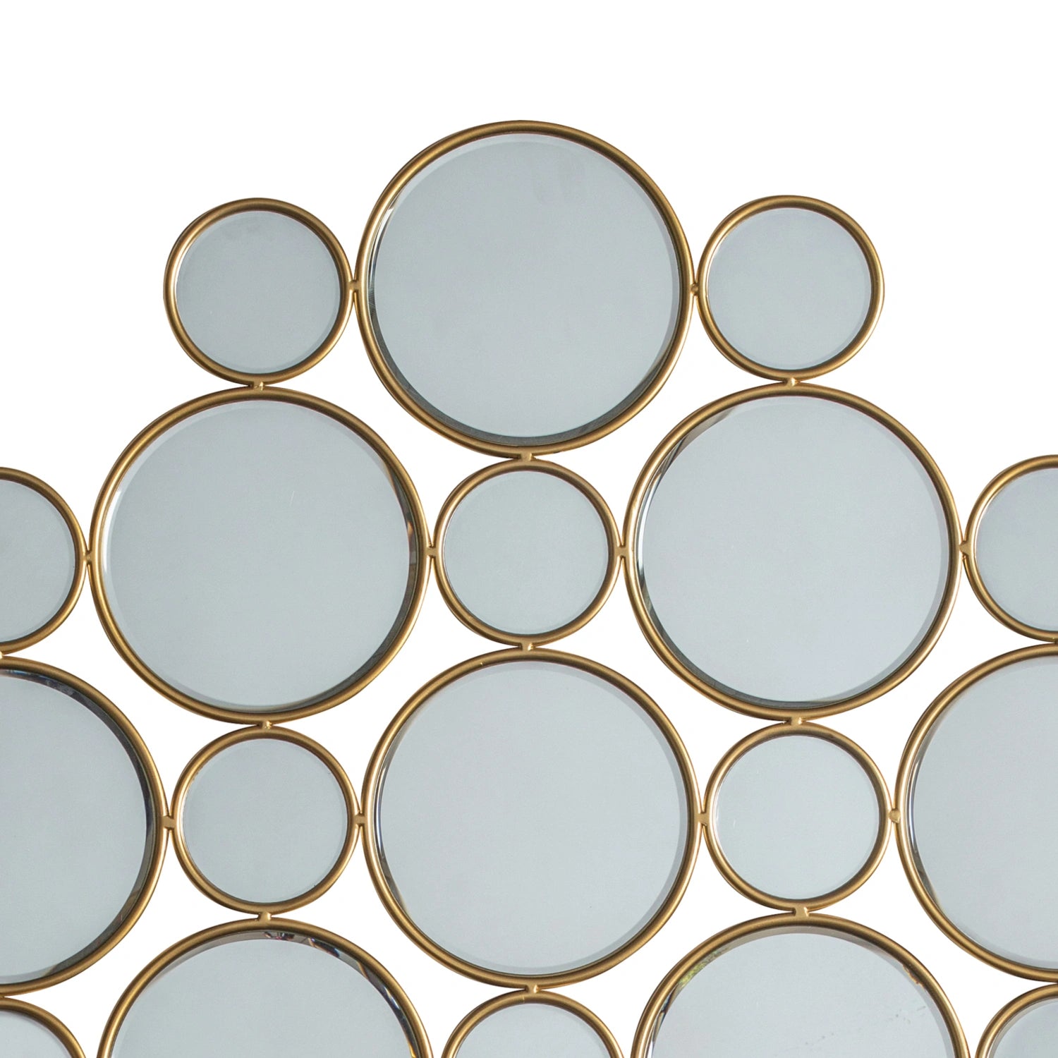 Large Decorative Multi Gold Framed Circles Wall Mirror 91x91x0.8cm – Click Style