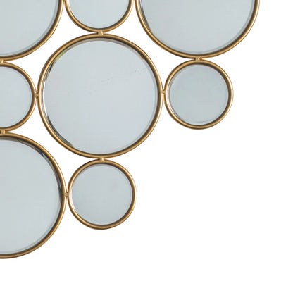 Large Decorative Multi Gold Framed Circles Wall Mirror 91x91x0.8cm – Click Style