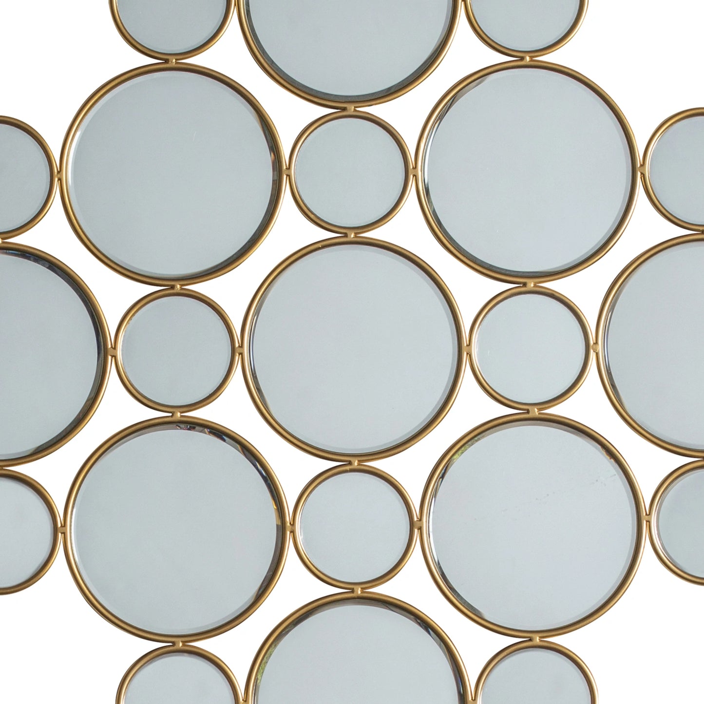 Large Decorative Multi Gold Framed Circles Wall Mirror 91x91x0.8cm – Click Style