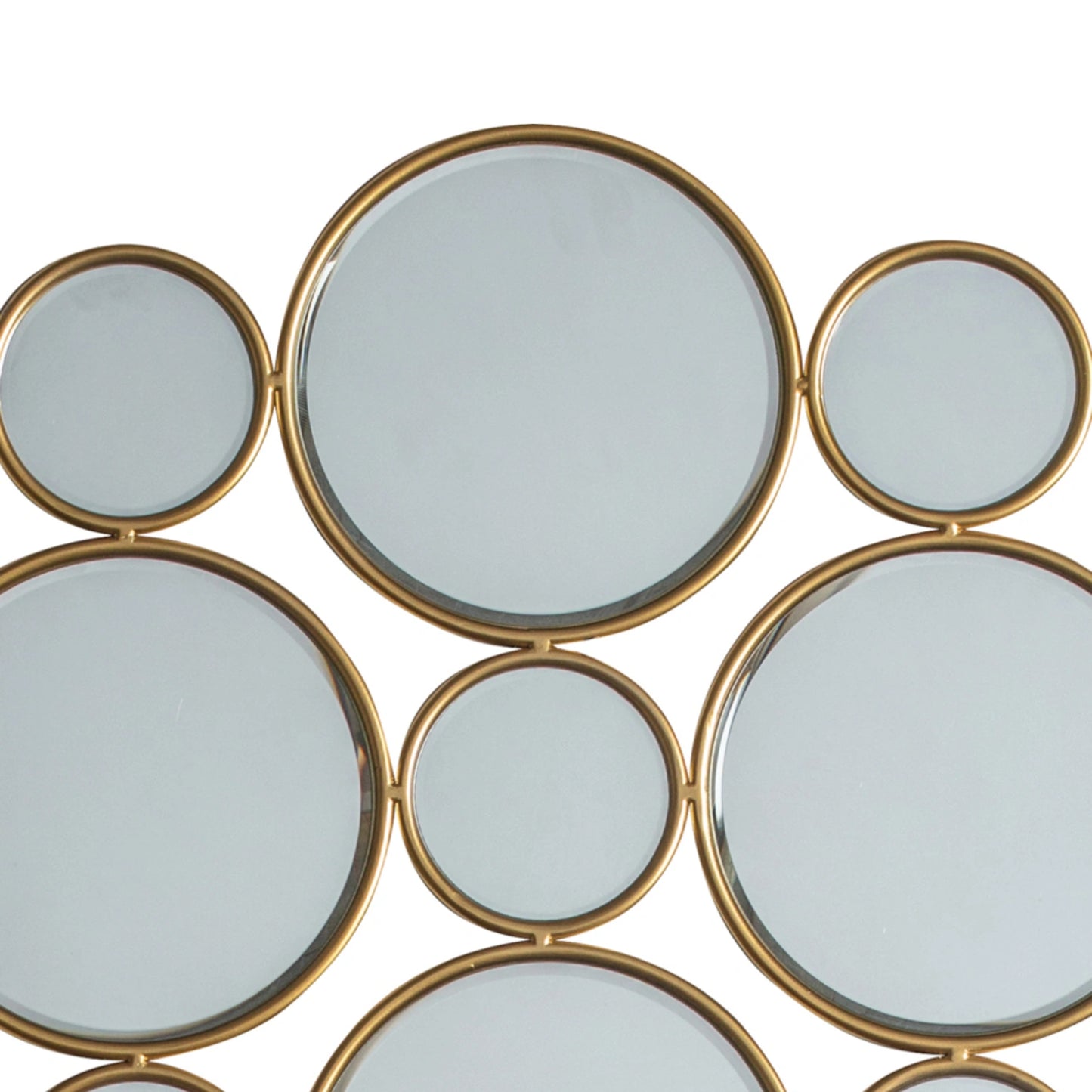 Large Decorative Multi Gold Framed Circles Wall Mirror 91x91x0.8cm – Click Style