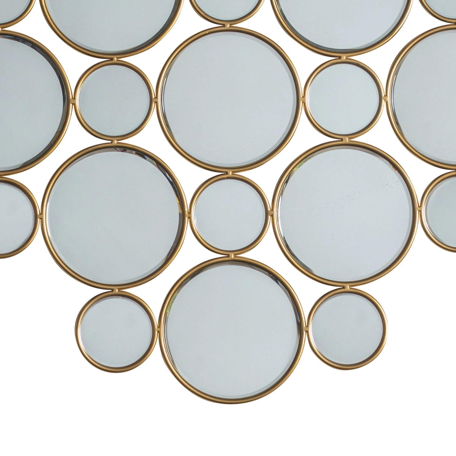 Large Decorative Multi Gold Framed Circles Wall Mirror 91x91x0.8cm – Click Style