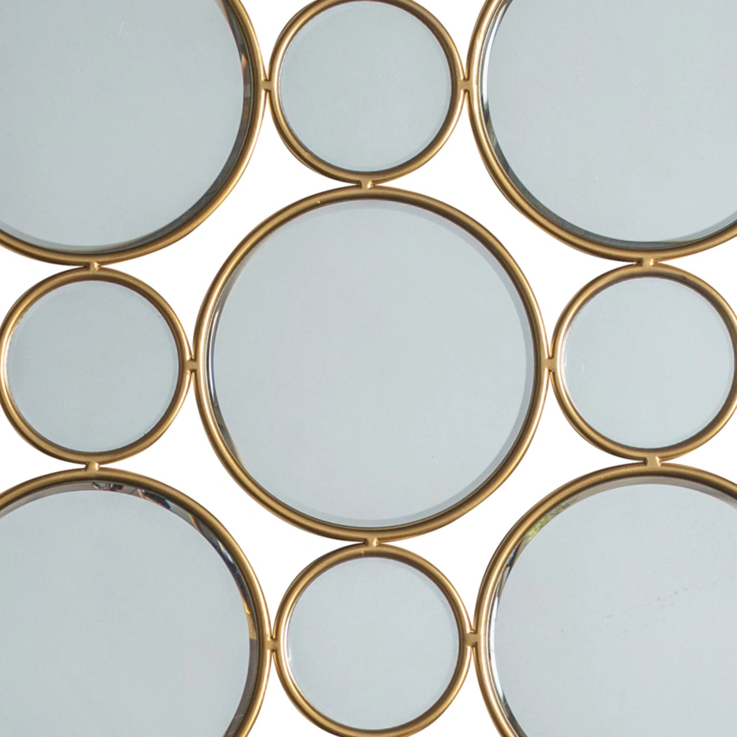 Large Decorative Multi Gold Framed Circles Wall Mirror 91x91x0.8cm – Click Style