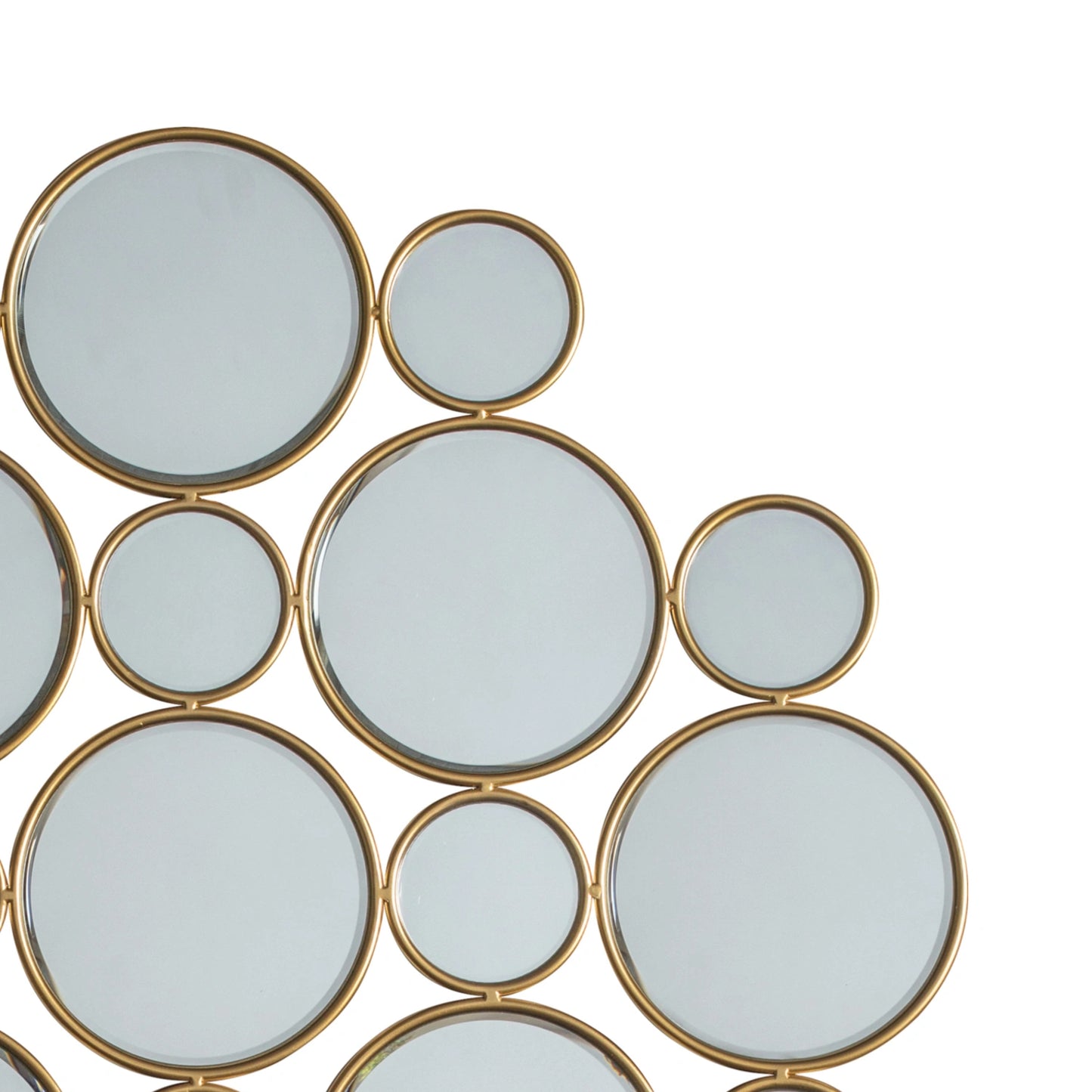 Large Decorative Multi Gold Framed Circles Wall Mirror 91x91x0.8cm – Click Style