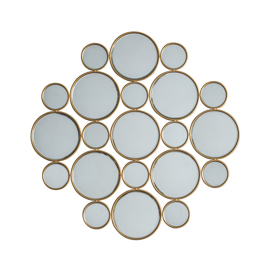 Large Decorative Multi Gold Framed Circles Wall Mirror 91x91x0.8cm – Click Style