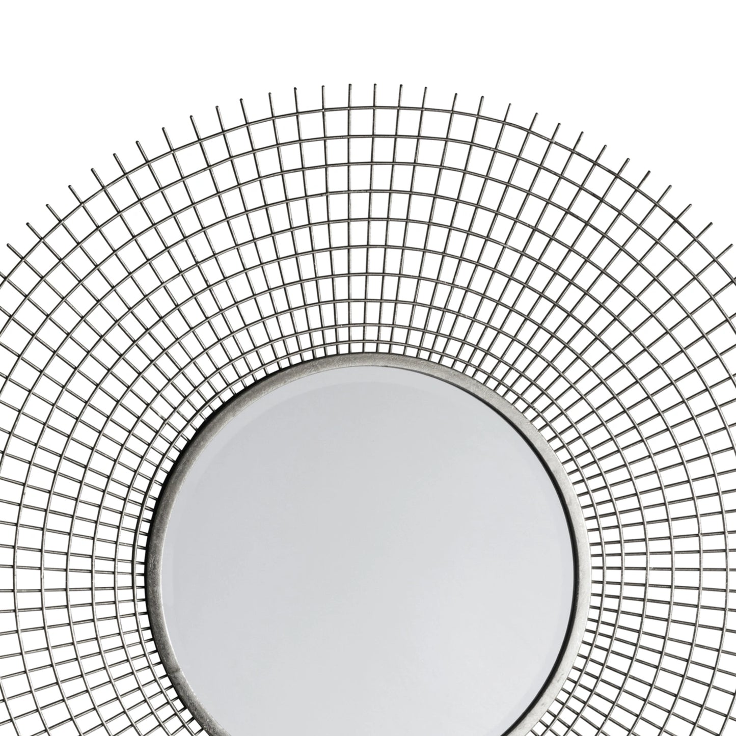 Large Decorative Round Silver Wire Frame Wall Mirror 92x8cm – Click Style