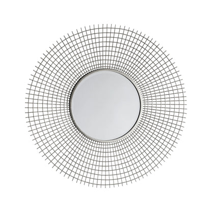 Large Decorative Round Silver Wire Frame Wall Mirror 92x8cm – Click Style