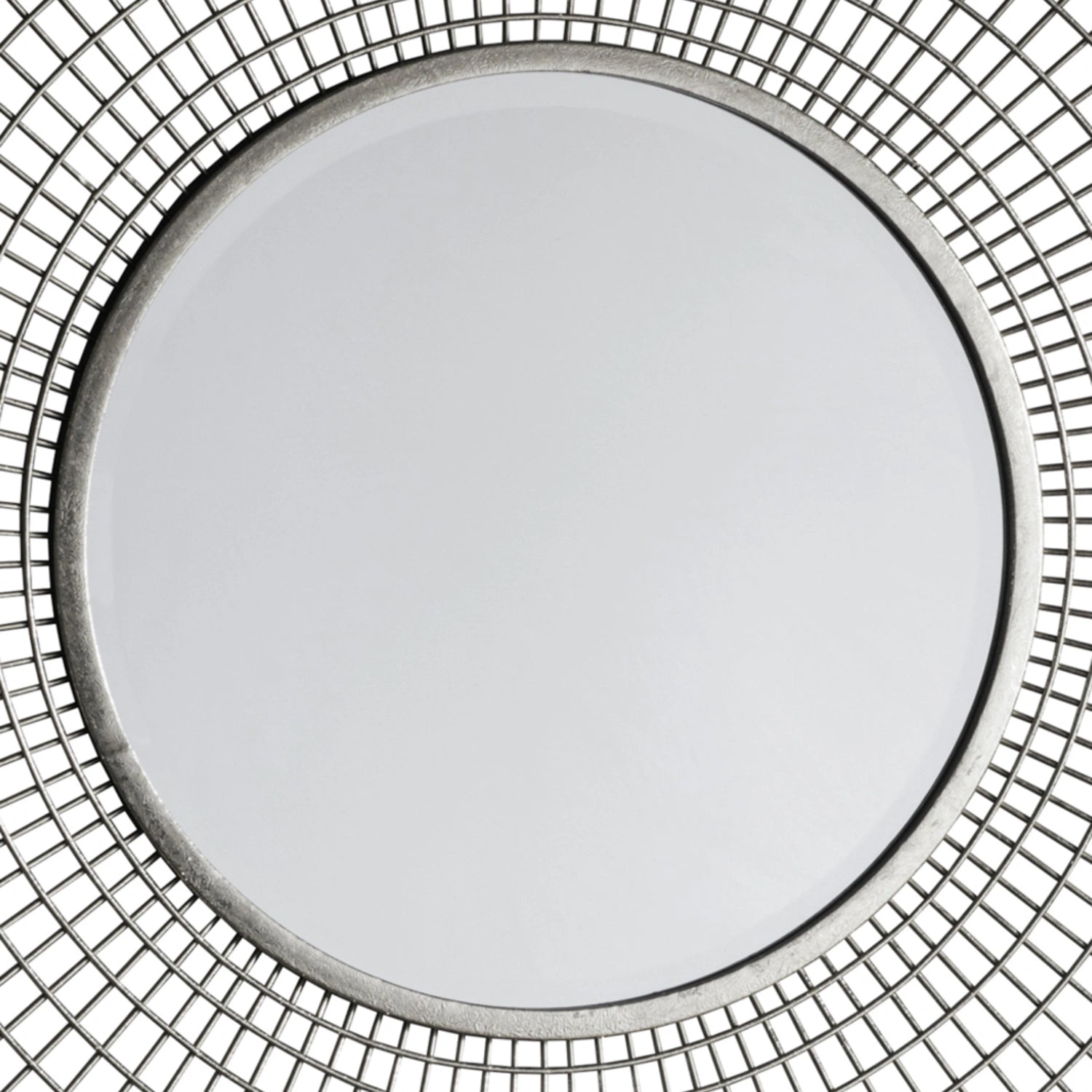 Large Decorative Round Silver Wire Frame Wall Mirror 92x8cm – Click Style