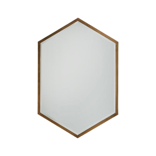 Large Hexagonal Portrait Antique Gold Wall Mirror with Bevelled Glass 90x60x2cm – Click Style