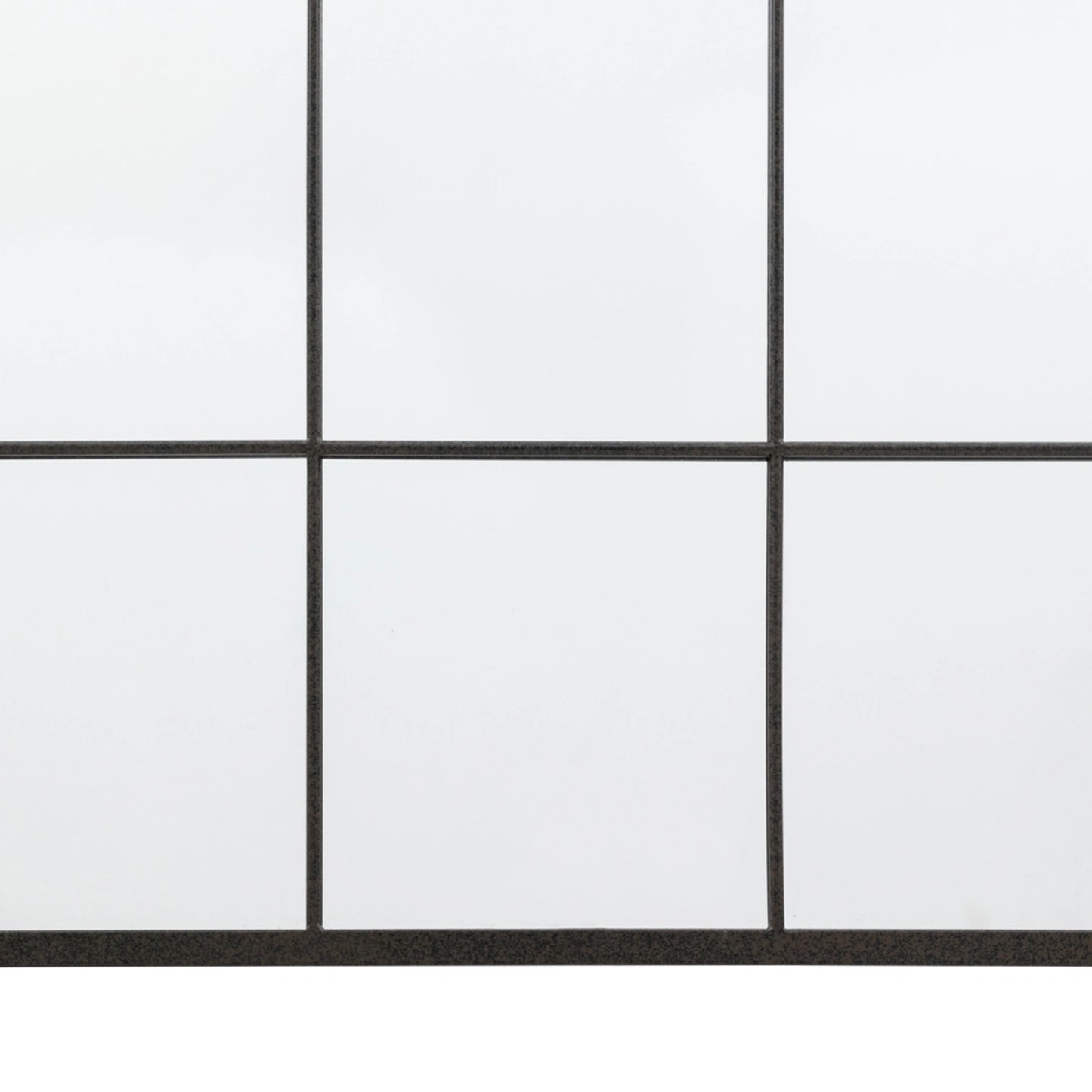 Large Industrial Rectangular Black Metal Window Wall Mirror 110x80x2.5cm – Click Style