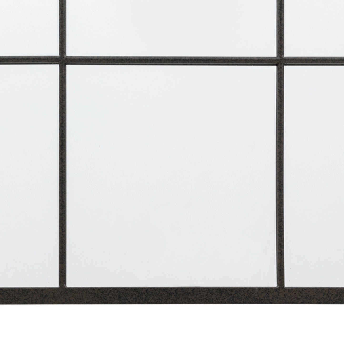 Large Industrial Rectangular Black Metal Window Wall Mirror 110x80x2.5cm – Click Style