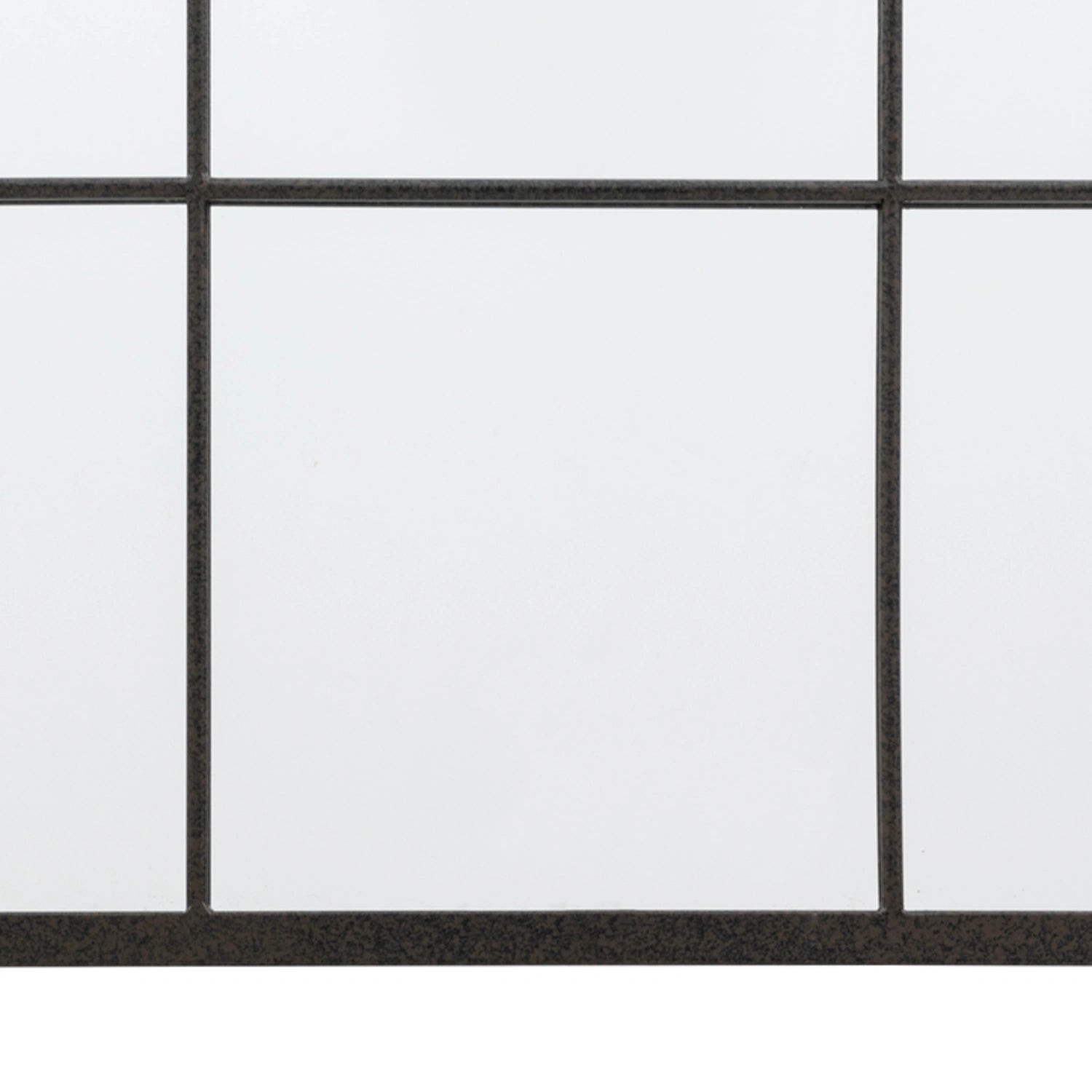 Large Industrial Rectangular Black Metal Window Wall Mirror 110x80x2.5cm – Click Style