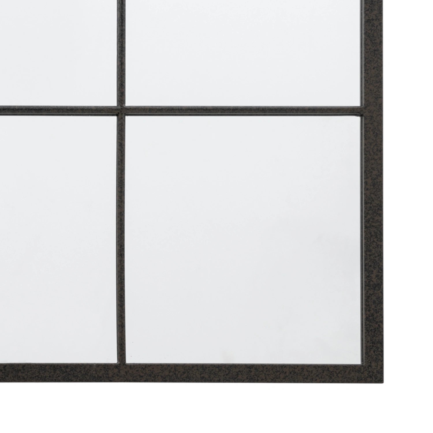 Large Industrial Rectangular Black Metal Window Wall Mirror 110x80x2.5cm – Click Style