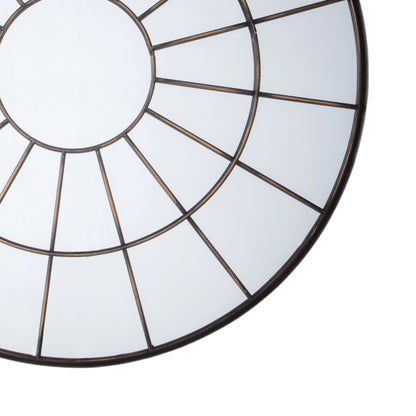 Large Industrial Round Bronze Window Wall Mirror 100.5x100.5x5cm – Click Style