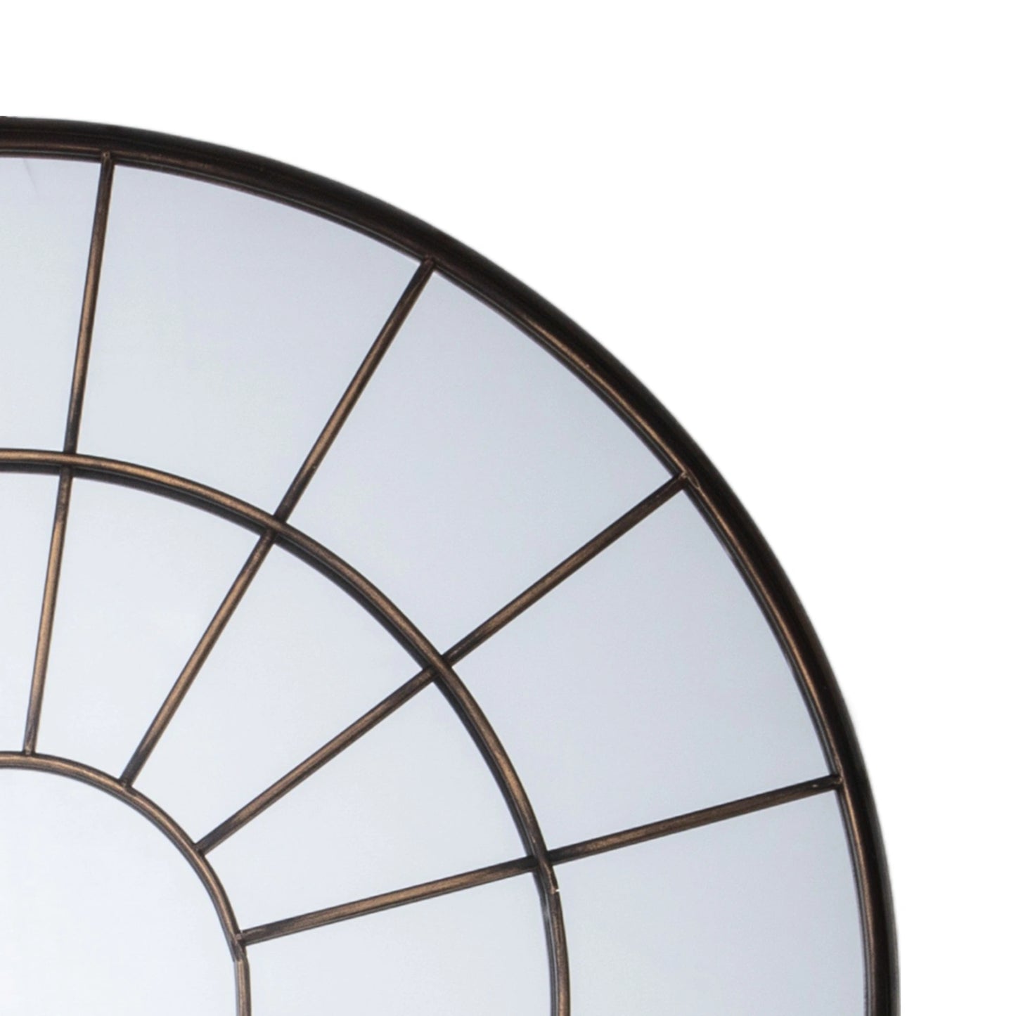 Large Industrial Round Bronze Window Wall Mirror 100.5x100.5x5cm – Click Style