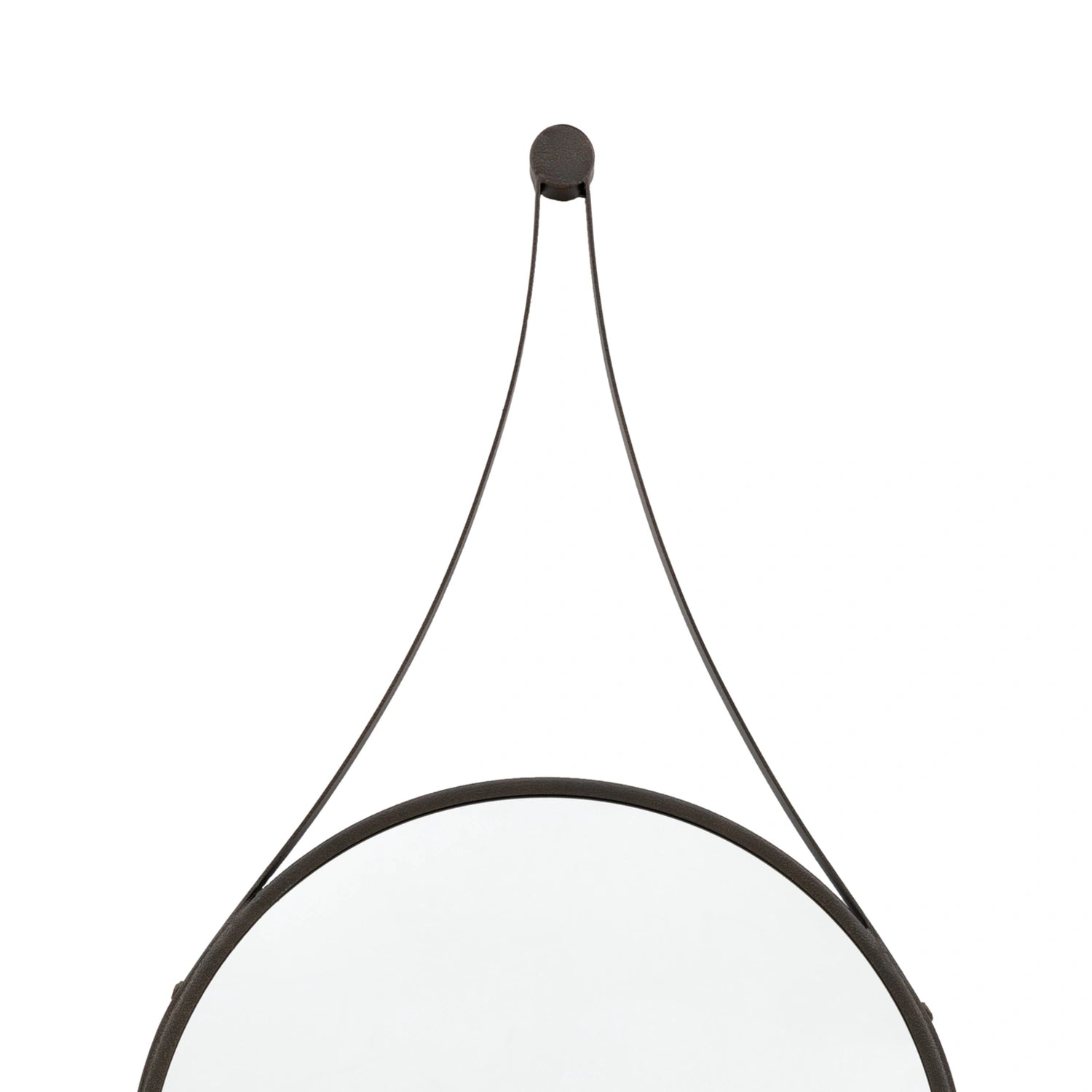 Large Industrial Round Hanging Effect Aged Bronze Wall Mirror 91.5x51x2cm – Click Style