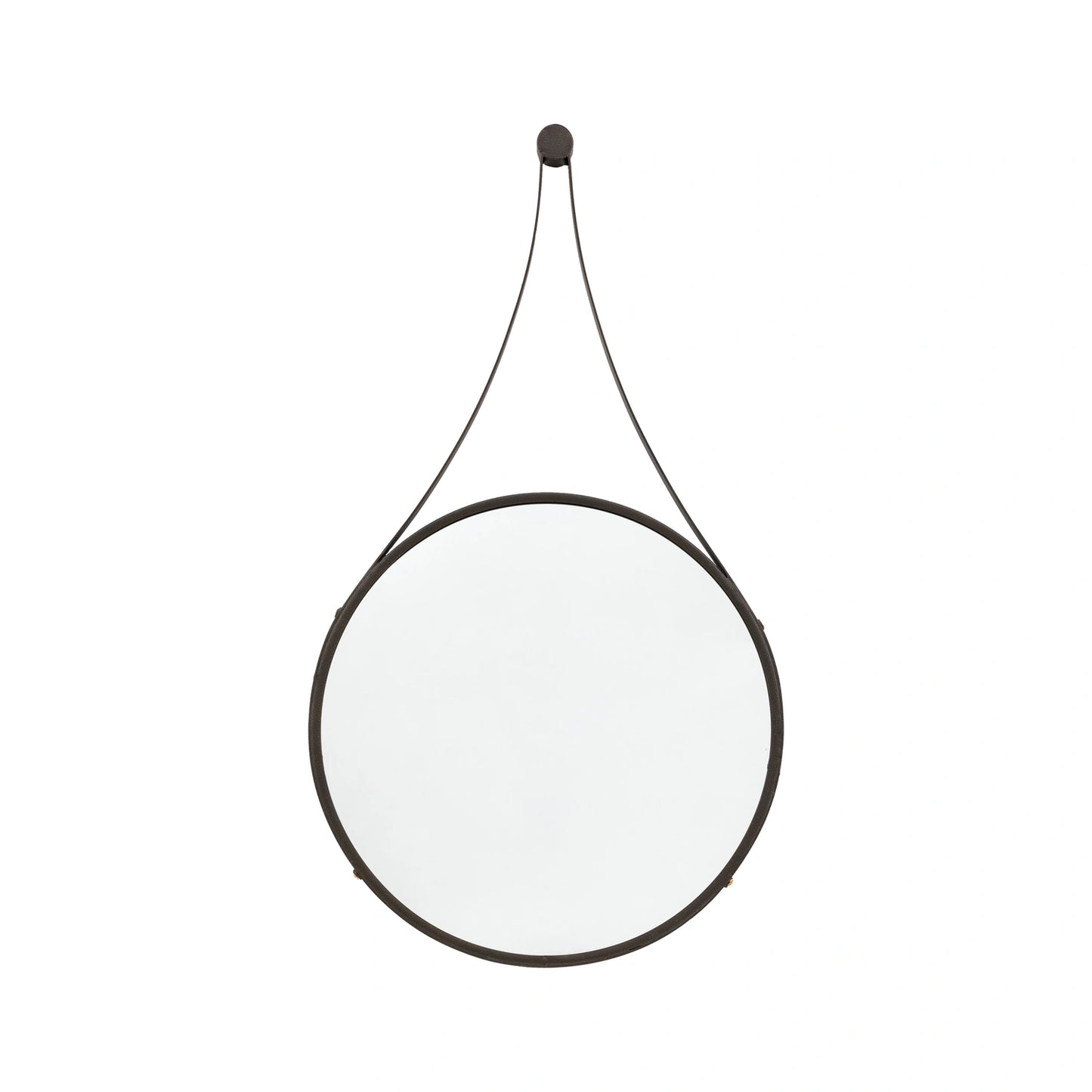 Large Industrial Round Hanging Effect Aged Bronze Wall Mirror 91.5x51x2cm – Click Style